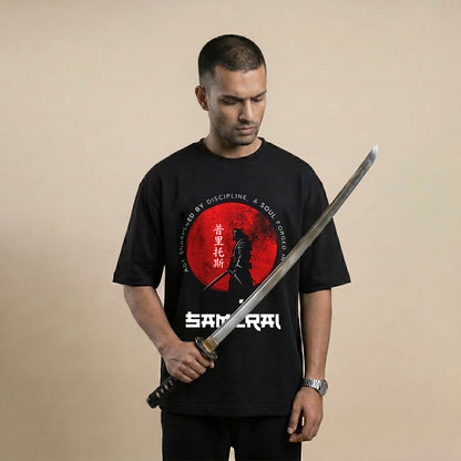 Samurai Discipline Oversized T-Shirt – Japanese Streetwear 240 GSM Premium Cotton