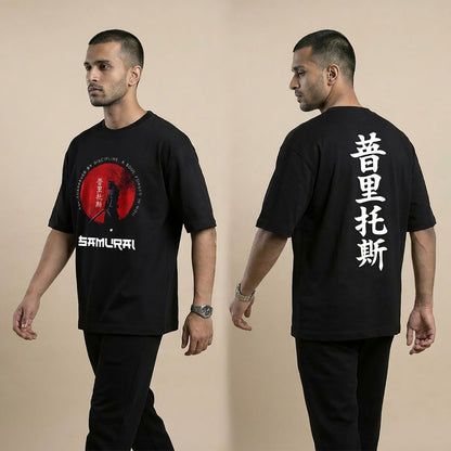 Samurai Discipline Oversized T-Shirt – Japanese Streetwear 240 GSM Premium Cotton